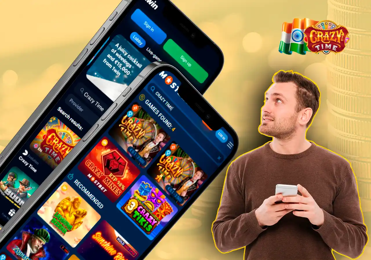 Screenshots of Mostbet and 1win casinos