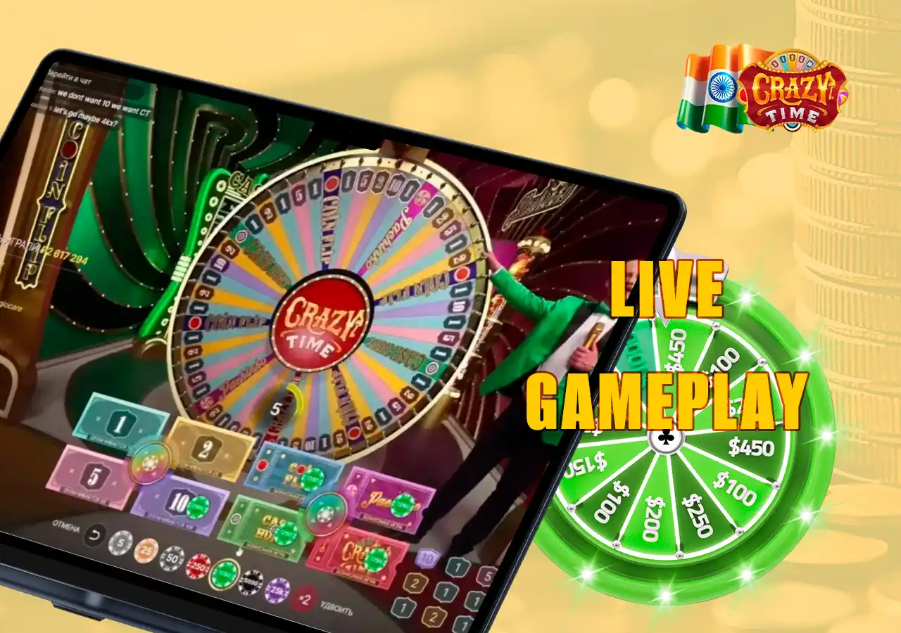 Live gameplay of Evolution Games game with real-time wheel action